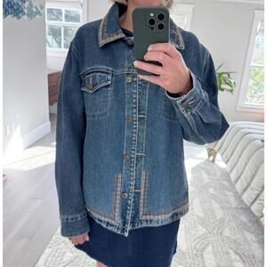 A.M.I Women's Denim | Jeans  Embroidered Jacket Blue Size XL